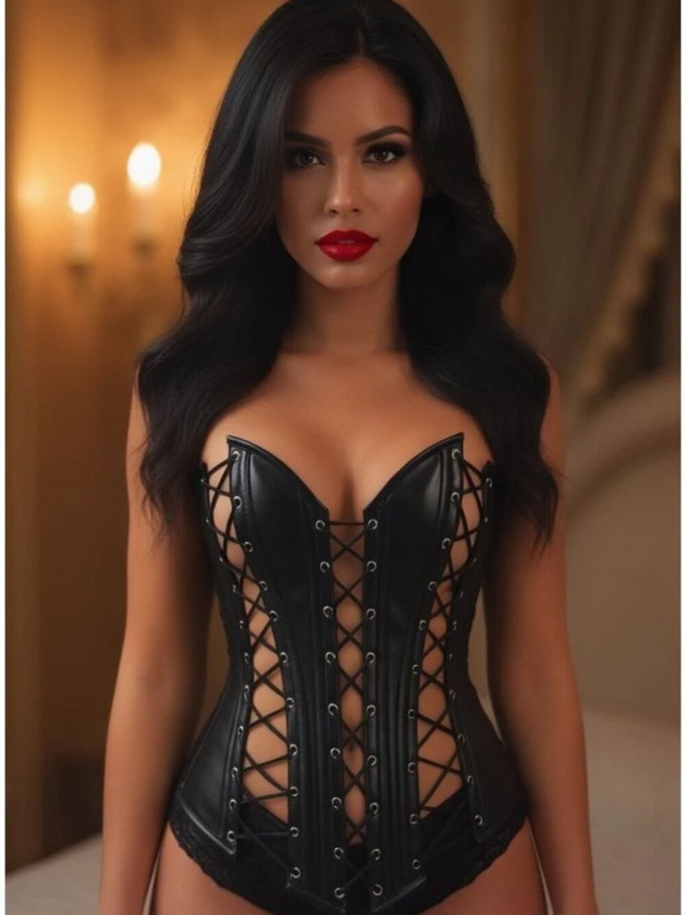 Lace-Up Steel Boned Over Bust Corset - Picture 2 of 6